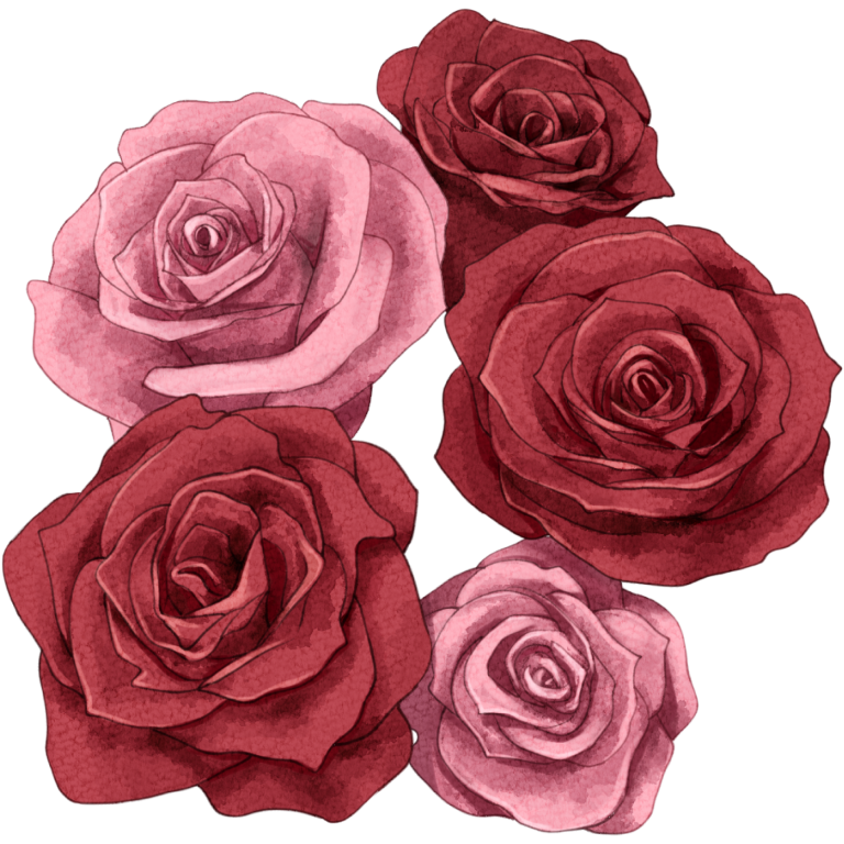 バラ  na かわいい バラ 水彩風 素材 花 薔薇 装飾