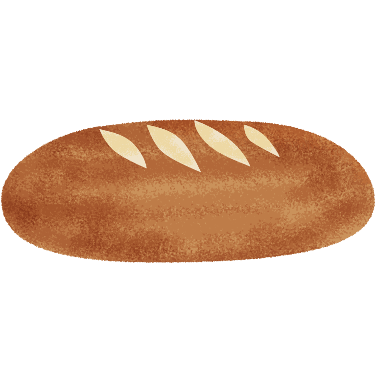 コッペパン（水彩風）  uh パン 水彩風 食べ物