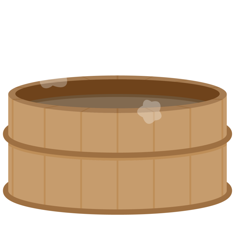 風呂桶（褐色お湯入り）  yy 温泉 風呂