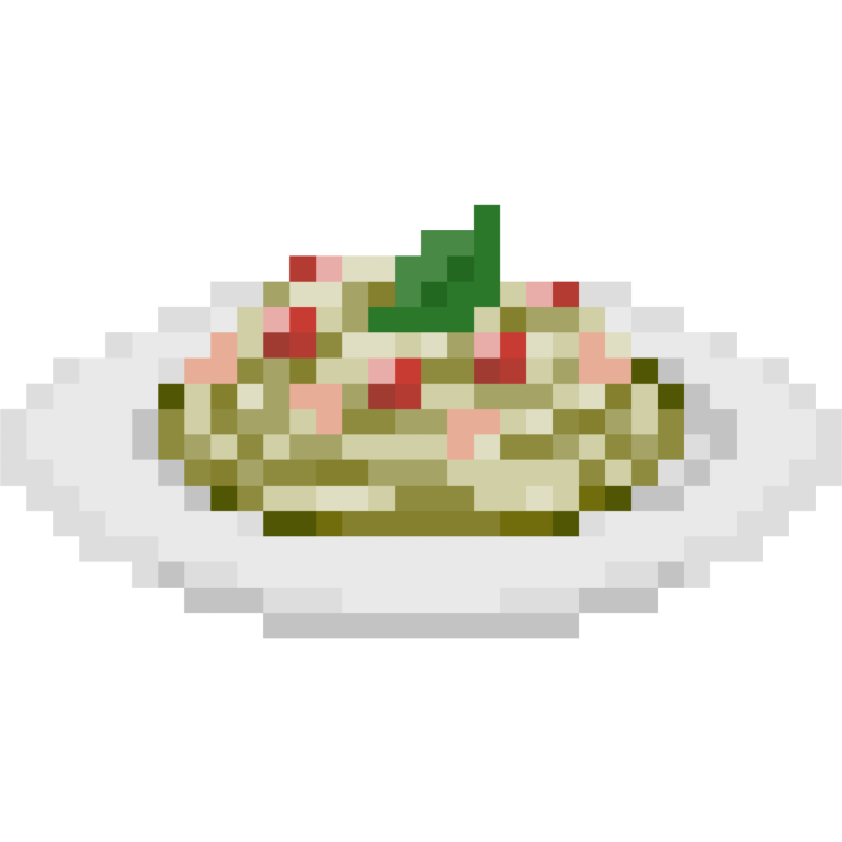 ジェノベーゼパスタ  yy イタリアン スパゲッティ ドット絵 パスタ 食べ物