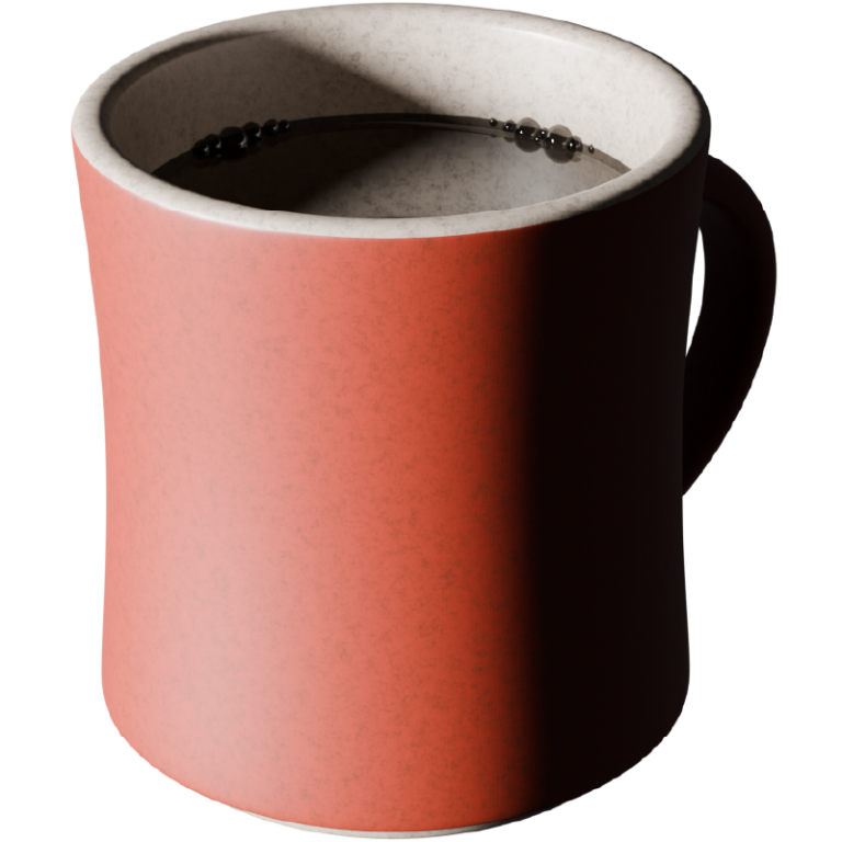 赤いマグカップ  3D CG yy コーヒー 飲み物
