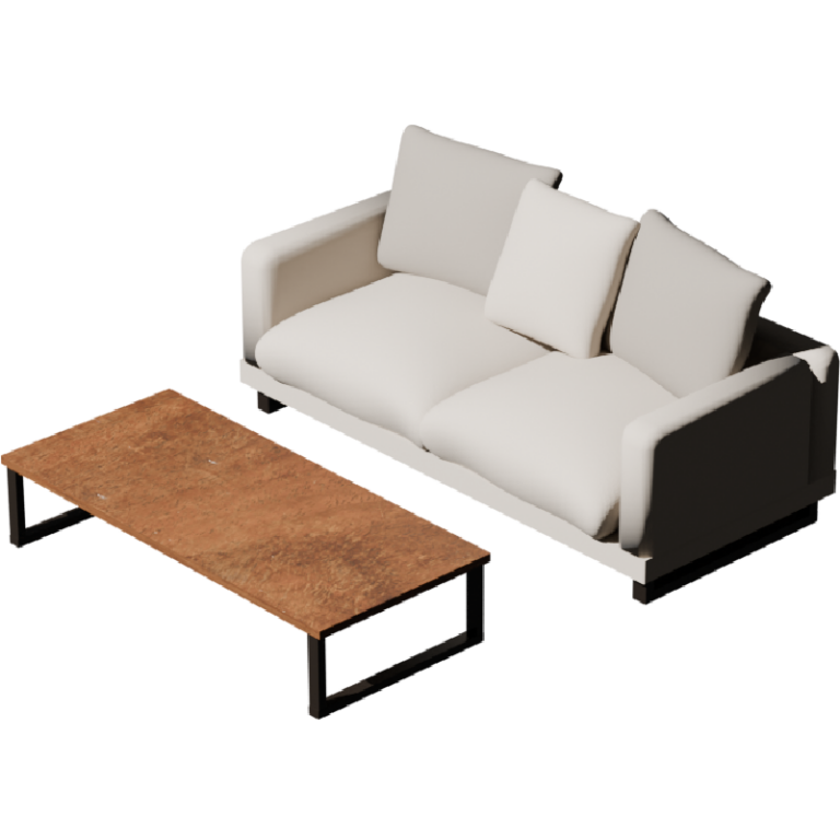 ソファとローテーブル  3D CG yy リビング 家具